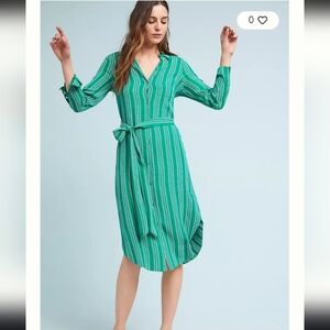 Anthropologie‎ Maeve Martina Belted Shirt Dress 8